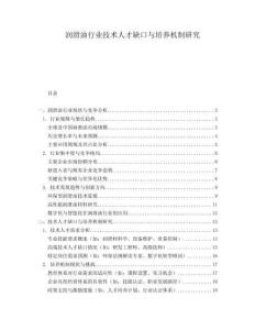 潤滑油行業(yè)技術(shù)人才缺口與培養(yǎng)機(jī)制研究