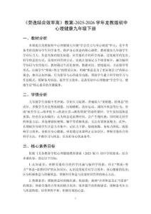 《勞逸結合效率高》教案-2025-2026學年龍教版初中心理健康九年級下冊
