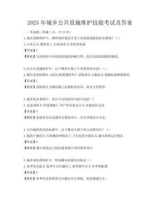 2025年城鄉公共設施維護技能考試及答案