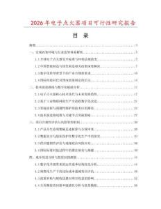 2026年電子點火器項目可行性研究報告