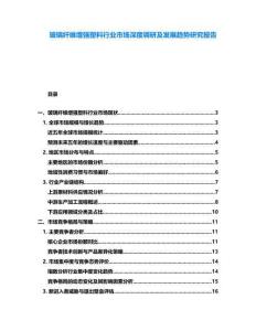 玻璃纖維增強塑料行業市場深度調研及發展趨勢研究報告