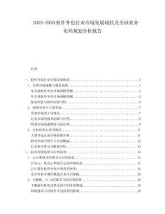 2025-2030軟件外包行業(yè)市場(chǎng)發(fā)展現(xiàn)狀及全球業(yè)務(wù)布局規(guī)劃分析報(bào)告