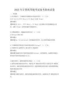 2025年計算機等級考試備考指南試卷