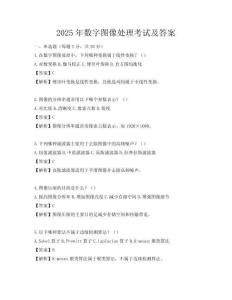 2025年数字图像处理考试及答案