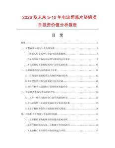 2026及未來(lái)5-10年電流恒溫水浴鍋?lái)?xiàng)目投資價(jià)值分析報(bào)告