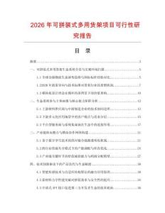 2026年可拼裝式多用貨架項目可行性研究報告