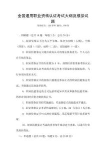 全國(guó)通用職業(yè)資格認(rèn)證考試大綱及模擬試題