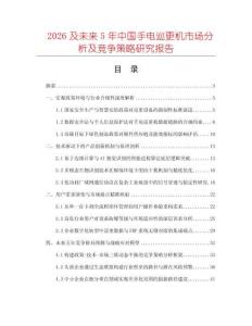 2026及未來5年中國手電巡更機市場分析及競爭策略研究報告