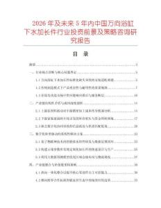 2026年及未來(lái)5年內(nèi)中國(guó)萬(wàn)向浴缸下水加長(zhǎng)件行業(yè)投資前景及策略咨詢(xún)研究報(bào)告