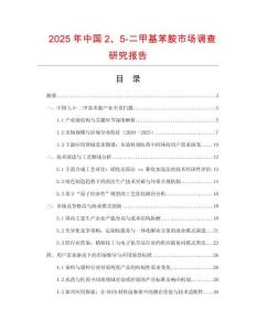 2025年中國2、5-二甲基苯胺市場調查研究報告