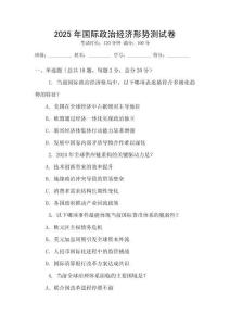 2025年國際政治經濟形勢測試卷