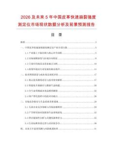 2026及未來5年中國皮革快速崩裂強度測定儀市場現狀數據分析及前景預測報告