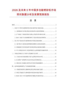 2026及未來5年中國多功能噴砂機市場現狀數據分析及前景預測報告