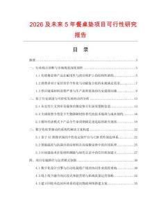 2026及未來5年餐桌墊項目可行性研究報告