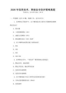 2026年信息技術：網絡安全防護策略真題