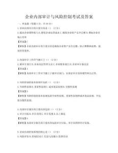 企業內部審計與風險控制考試及答案