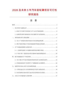 2026及未来5年汽车前轮罩项目可行性研究报告