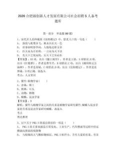 2026合肥源創(chuàng)新人才發(fā)展有限公司社會招聘5人備考題庫及答案詳解【有一套】