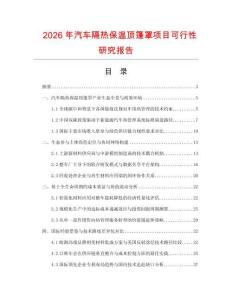 2026年汽车隔热保温顶篷罩项目可行性研究报告