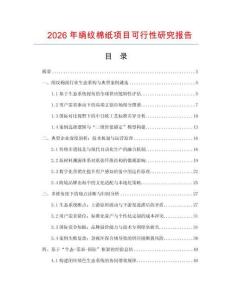 2026年绢纹棉纸项目可行性研究报告