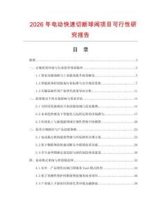 2026年電動快速切斷球閥項目可行性研究報告