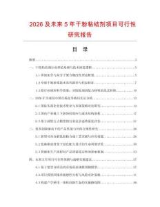 2026及未來5年干粉粘結(jié)劑項(xiàng)目可行性研究報(bào)告