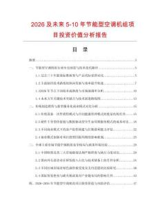 2026及未來5-10年節(jié)能型空調(diào)機組項目投資價值分析報告