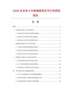 2026及未來5年綠端硯項目可行性研究報告