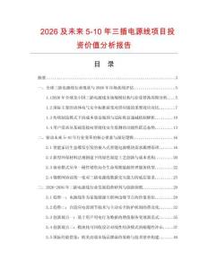 2026及未来5-10年三插电源线项目投资价值分析报告