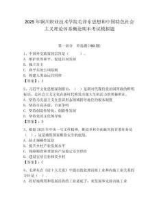 2025年銅川職業(yè)技術(shù)學(xué)院毛澤東思想和中國(guó)特色社會(huì)主義理論體系概論期末考試模擬題完整答案