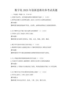 數字化2025年創新思維培養考試真題