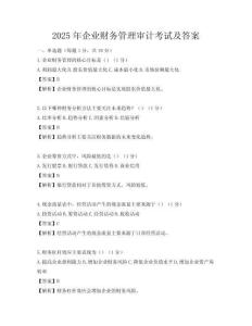 2025年企業財務管理審計考試及答案