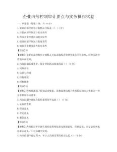 企業內部控制審計要點與實務操作試卷
