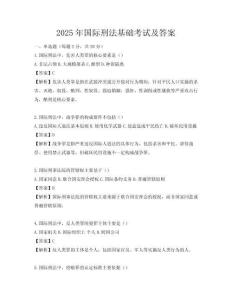 2025年国际刑法基础考试及答案