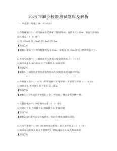 2026年職業技能測試題庫及解析