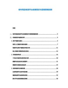 老年用品電商平臺發展現狀與營銷策略創新
