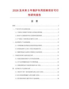 2026及未來5年救護車用擔架項目可行性研究報告