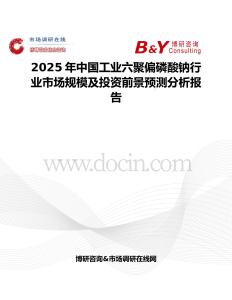 2025年中國工業六聚偏磷酸鈉行業市場規模及投資前景預測分析報告