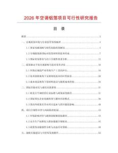 2026年空調鋁箔項目可行性研究報告