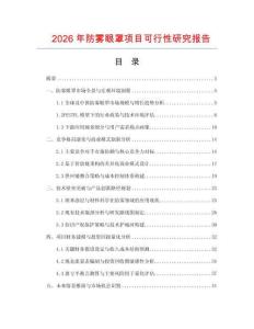 2026年防霧眼罩項目可行性研究報告