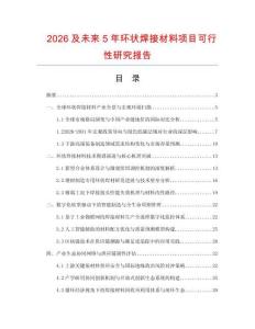 2026及未來5年環狀焊接材料項目可行性研究報告