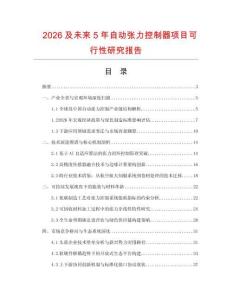 2026及未來5年自動張力控制器項目可行性研究報告