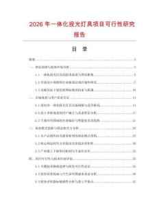 2026年一體化投光燈具項目可行性研究報告