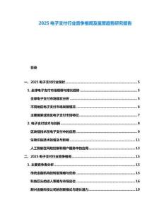 2025電子支付行業競爭格局及監管趨勢研究報告