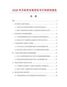 2026年天彩熒光筆項目可行性研究報告
