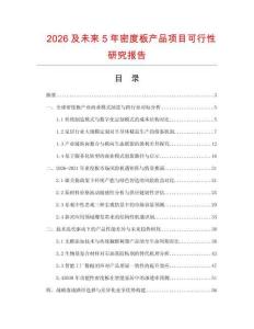 2026及未來5年密度板產品項目可行性研究報告