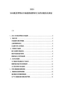 2025-2030批發(fā)零售業(yè)市場趨勢消費者行為供應(yīng)鏈優(yōu)化規(guī)劃