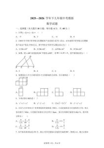 2026年四川省羅江中學等校 一模聯考數學試題【含答案解析】