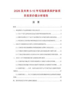 2026及未來5-10年毛氈家具保護墊項目投資價值分析報告