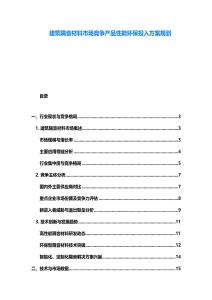 建筑隔音材料市場競爭產品性能環保投入方案規劃